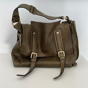 Anthropologie Green Leather Handbag